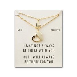 Philip Jones Gold Plated Mother Daughter Piece of My Heart Necklace Set