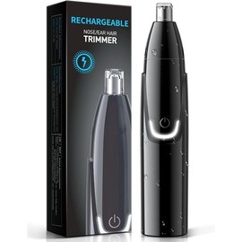 Rechargeable Ear and Nose Hair Trimmer - 2024 Professional Painless Eyebrow & Facial Hair Trimmer for Men Women, Powerful Motor and Dual-Edge Blades for Smoother Cutting Black - Color: Black