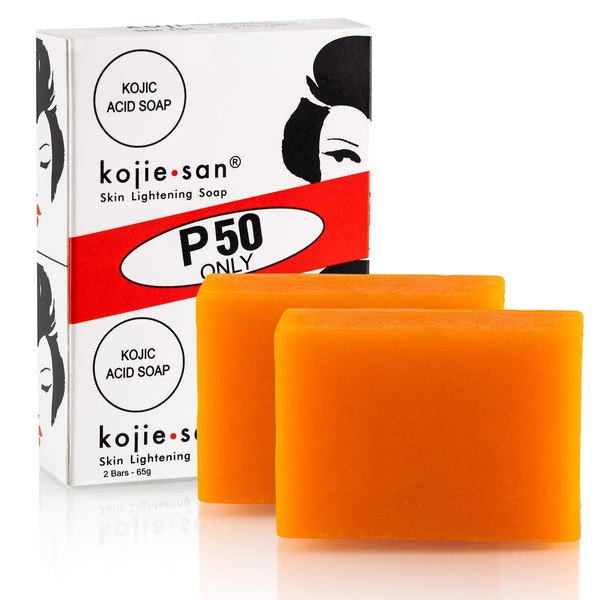 Kojie San Skin Lightening Kojic Acid Soap 65g Fades Age Spots, Freckles, and other signs of Sun Damage, Heals Acne Blemishes and Erases Red Marks and Scars by Kojie San