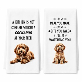 YANFALE Cockapoo Gifts Kitchen Towel 2 Pack Funny Dog Gifts for Women