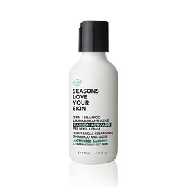 Seasons Love Your Skin 3 en 1 limpiador, purificador y desintoxicante facial anti-acne carbon activado, jabón facial de limpieza profunda 120ml