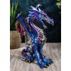 Ebros Small Purple Rain Armored Midnight Dragon Statue 4.5" High
