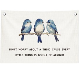 ICEWHITEY Positive Affirmations Wall Decor,Motivational Inspirational Wall Art,Every Little Thing Is Gonna Be Alright Canvas Banner Flags for Home Office Bedroom,30x20 Inch