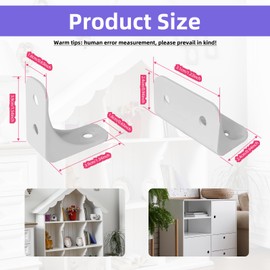 100 Pack White L Brackets - 4-Hole Round Corner Braces for Shelves, Cabinets, Furniture Repair - Heavy Duty ABS, Easy Installation, Homeowners/Contractors/DIY Use