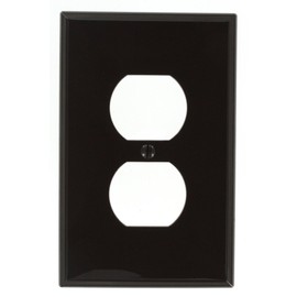 Leviton PJ8 1-Gang, 1-Duplex, Midway Nylon Wallplate, Midway Size, Brown, 1 Pack