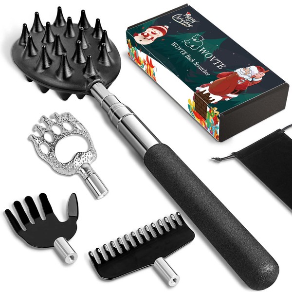 WOVTE Back Scratcher with Christmas Packaging & 4PCS Detachable Scratching