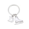 LIKGREAT Ice Skate Keychain Figure Skating Keychains Initial Ice Skating