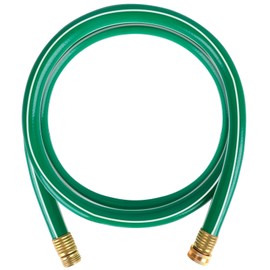 Worth Short Lead-in Green Garden Hose 5/8 in. x 15 ft. -Kink Free, No Leaking, Male/Female Fittings -Heavy Duty Durable Flexible Lightweight Water Pipe -Brass Aluminum Ends for Household & Yard Use
