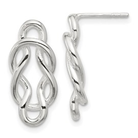 925 Sterling Silver Polished Double Fancy Knot Post Earrings 22x10mm Wide Stud Earring for Women