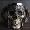 Ebros Gift Viking Warrior Skull With Battle Helmet Beer Stein