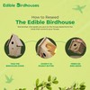 Edible Birdhouse - Birdseed Bird Feeder, Wooden Birds House Covered