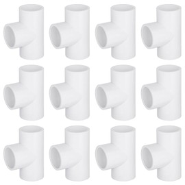 Nlvnmv 12 Pack 3-Way Tee Connector, 20 MM/0.79" PVC Pipe Fittings for Plumbing, Water Distribution, and Home Improvement
