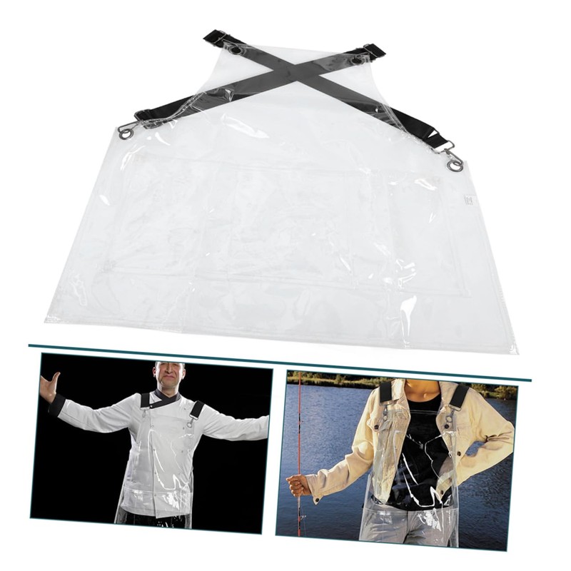 FOMIYES Clear Apron With Pockets Transparent Hair Salon Apron For