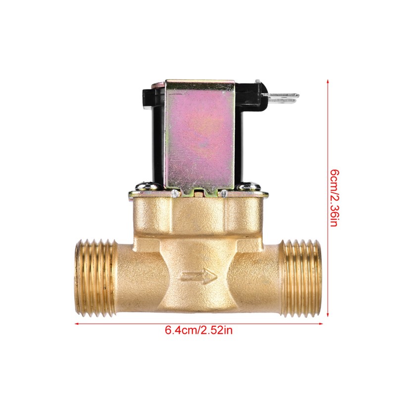 G1/2" DC 24V Normally Closed Brass Electric Solenoid Magnetic Valve