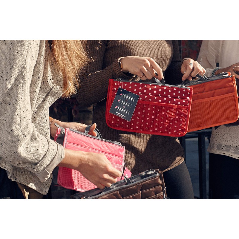 Periea Chelsy Handbag Organiser Insert (Coral, Medium)