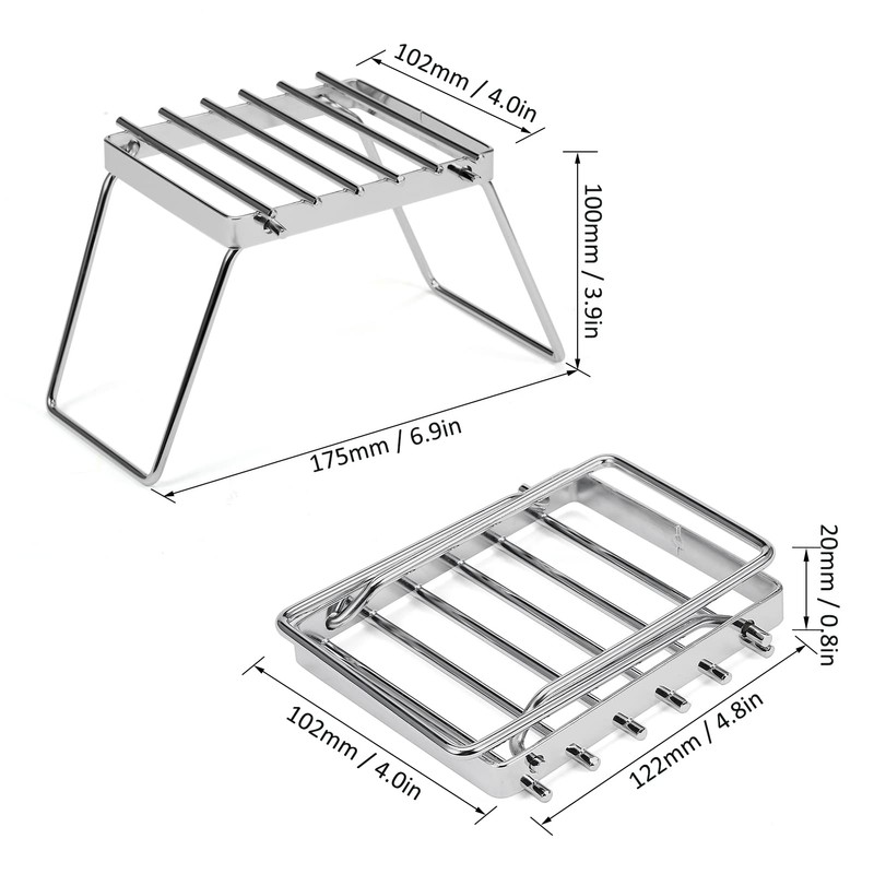 HUIOP Multifunctional Folding Campfire Grill Portable Stainless Steel Camping Grill