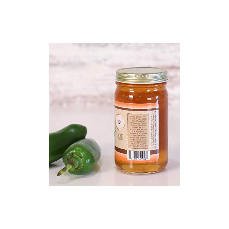 Jalapeno Honey - Organically Flavored - Glass Jar (Net Wt