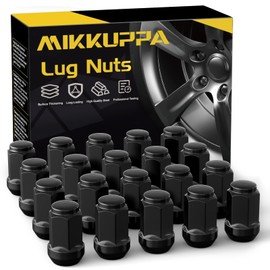 MIKKUPPA M12x1.25 Lug Nuts - Replacement for Nissan Altima Maxima Pathfinder Rogue Sentra, Subaru Outback Forester Aftermarket Wheel - 20pcs Black Closed End Lug Nuts