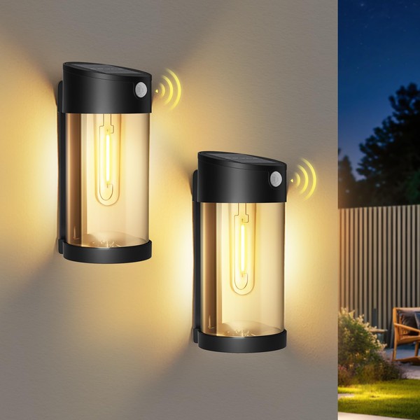 btfarm Solar Wall Lights Outdoor, Motion Sensor Outdoor Lights Waterproof,