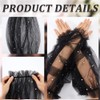 GORGECRAFT 2Pcs Removable Tulle Puff Sleeves Black Polyester White Faux