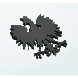 Stainless Steel Poland Polish Eagle Metal Decorative Emblem Decal Ornament Mirror Polish*, Frosted, or Black Finishes 4" Tall