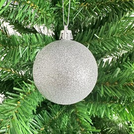 36PCS 6CM Christmas Baubles Christmas Balls Christmas Tree Decorations Large Shatterproof Christmas Balls Hanging Ornaments for Home Xmas Party, Silver