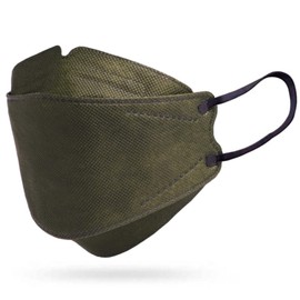 Premium Face Masks 30 Colors Resealable Pack of 5 Pieces. Colored Disposable Masks. Quality Ear Loops And Flexible Nose Bridge (Army Green)