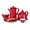 Abbott Collection Enamel Look Ceramic Teapot - Red, 32oz (9"L)