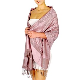 SERENITA Pashmina Shawls. Pashmina Scarfs. Large reversible wraps - Soft paisley Pashminas