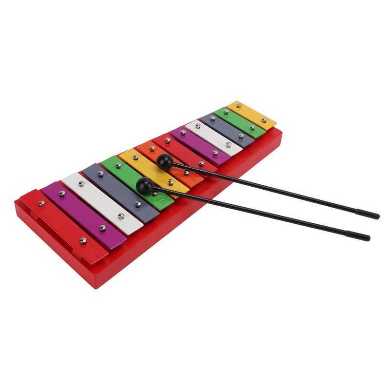 Colorful Xylophone Aluminum Birch 13 Tones Professional Glockenspiel for Creating