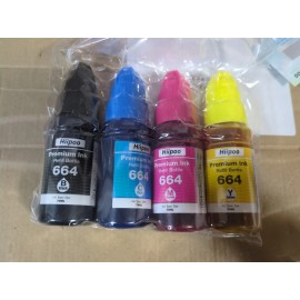 Hiipoo 3 Sets Hiipoo Premium Ink Jet Refill Kit Epson 664 Black Cyan Magenta Yellow # 7
