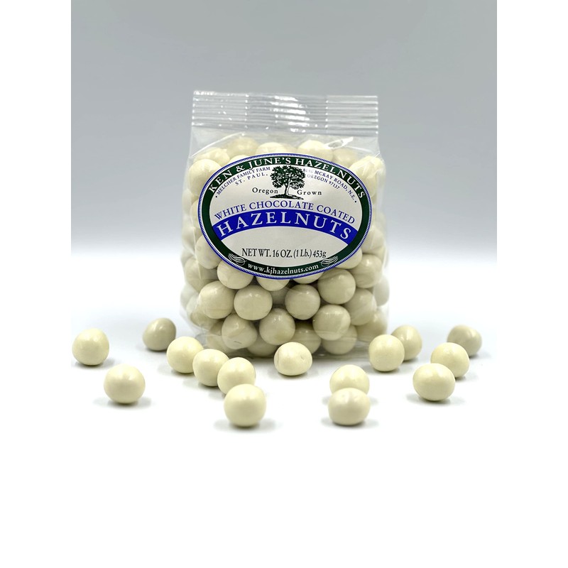 White Chocolate Coated Hazelnuts - 16 Oz Bag