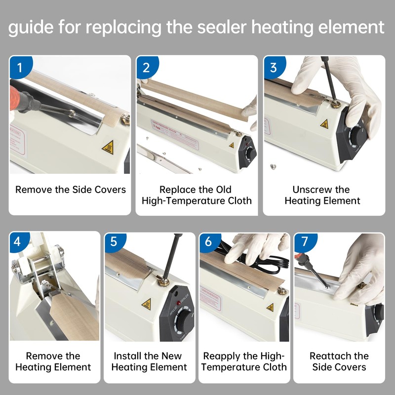R-PACK Impulse Sealer Heat Wire Element Strip - 16in heated