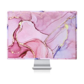 MOSISO Monitor Dust Cover 22, 23, 24, 25 inch Anti-Static Dustproof LCD/LED/HD Panel Case Computer Monitor Cover Sleeve Compatible with iMac 24 inch, 22-25 inch PC, Desktop and TV Marble MO-MBH216