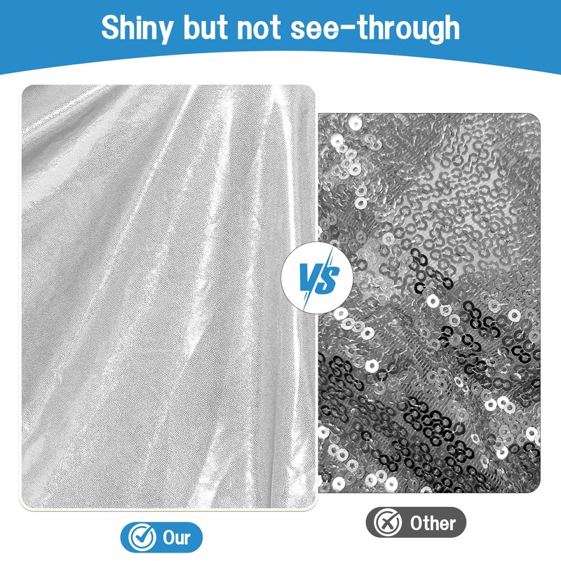 Dominiburl Silver Sequin Tablecloth 90 x 132 inch Rectangular Sparkly