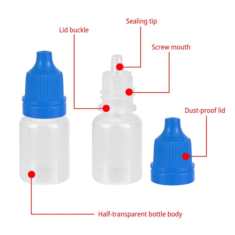 YUEBOSUL 4 Pack Eye Dropper Bottles, 5 ML Plastic Travel