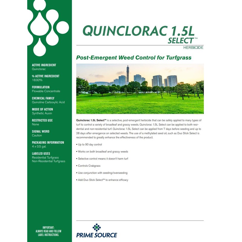 Primesource Quinclorac 1.5 Select Liquid Crabgrass Killer 7.5 Ounces