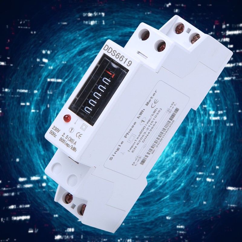 Energy Meter Din Rail 1P Single Phase Counter Household Appliances