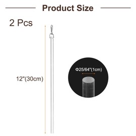 sourcing map 2Pcs 30cm Clear Curtain Pull Rod, Acrylic Blind Wand Replacement Part with Hook, Window Blind Tilt Wand for Window Opener Accessory