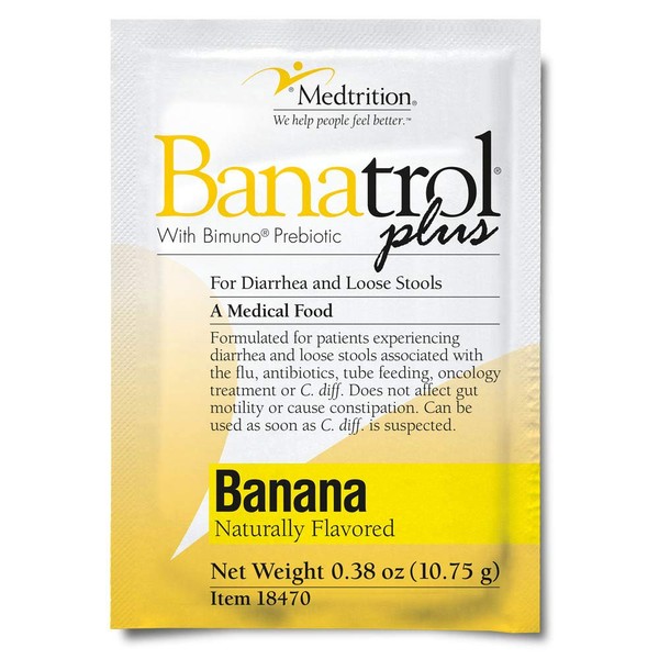 Banatrol Natural Anti-Diarrheal with Prebiotics, Relief for IBS, Recurring Diarrhea, Clinically Supported Medical Food, Non-Constipating (Banana)