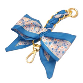 AGEN KGEN Women Bag Extender Chain Purse Strap Extenders Purse Chain Exquisite Silk Bowknot Scarf Decoration Replacement Chain for Handbags Purse Making Supplies (Blue Style)