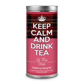 Raspberry Oolong Tea by La Tea Dah, Lightly Caffeinated Fruit Tea Bags Made With Whole Leaf Tea & Botanicals, Fancy Tea for Tea Parties and Gifting (12 Sachets)