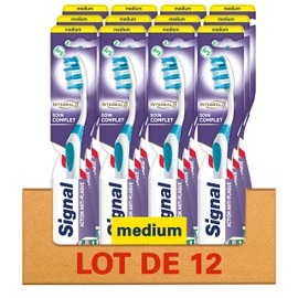 SIGNAL Toothbrushes 12 Pack Medium Integral 8 Complete Care Interdental Care for Deep Oral Hygiene Recyclable (Set of 12)