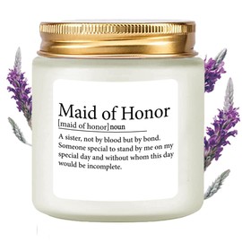 Maid of Honor Gifts Scented Candle Lavender - Bridesmaid Gift for Bridesmaids Proposal Gifts Matron of Honor Proposal Gift Soy Candle 4oz