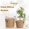 SANGOGO Flower Pot Planter Wicker Planter with Handle Storage Basket