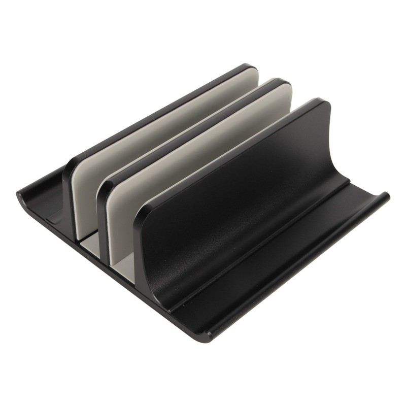 Vertical Laptop Stand 2 Slots Anodized Aluminium Alloy Adjustable Space