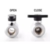 Bitspower G1/4" Mini Valve with Black Handle, Silver Shining Body