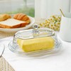 7 inch Glass Butter Dish with Lid, Clear Covered Butter