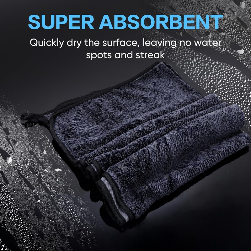 TEAWOO Shiny Wipes Shower Cleaning Cloth, Ultra Absorbent Car Drying