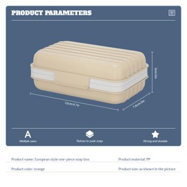 Bailinks Soap Dish with Draining Tray, Waterproof Soap Box for Bathroom, Travel, and Camping, and Mist Blue Options, Detachable Tray Prevents Soap from Soaking, Easy to Clean (Aprikosengelb)